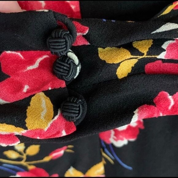 Vintage Dana Buchman Floral Silk Dress Size 6 - Picture 7 of 9